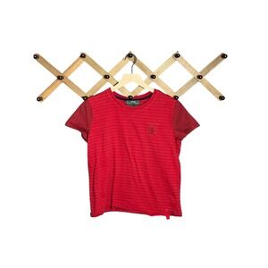 Ralph Lauren women's tshirt stripes Pocket Logo Fitted Vintage Y2K Baby Tee L